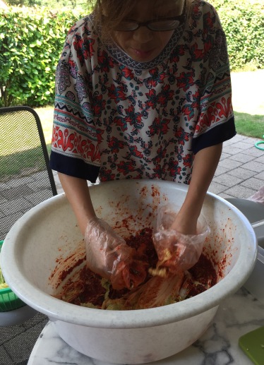 Here Yangok demonstrates here kimchi mastery